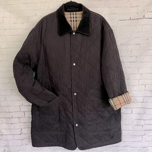 AUTHENTIC Burberry Quilted Nova Check Driving Jacket Size LARGE Coat EUC VO2B